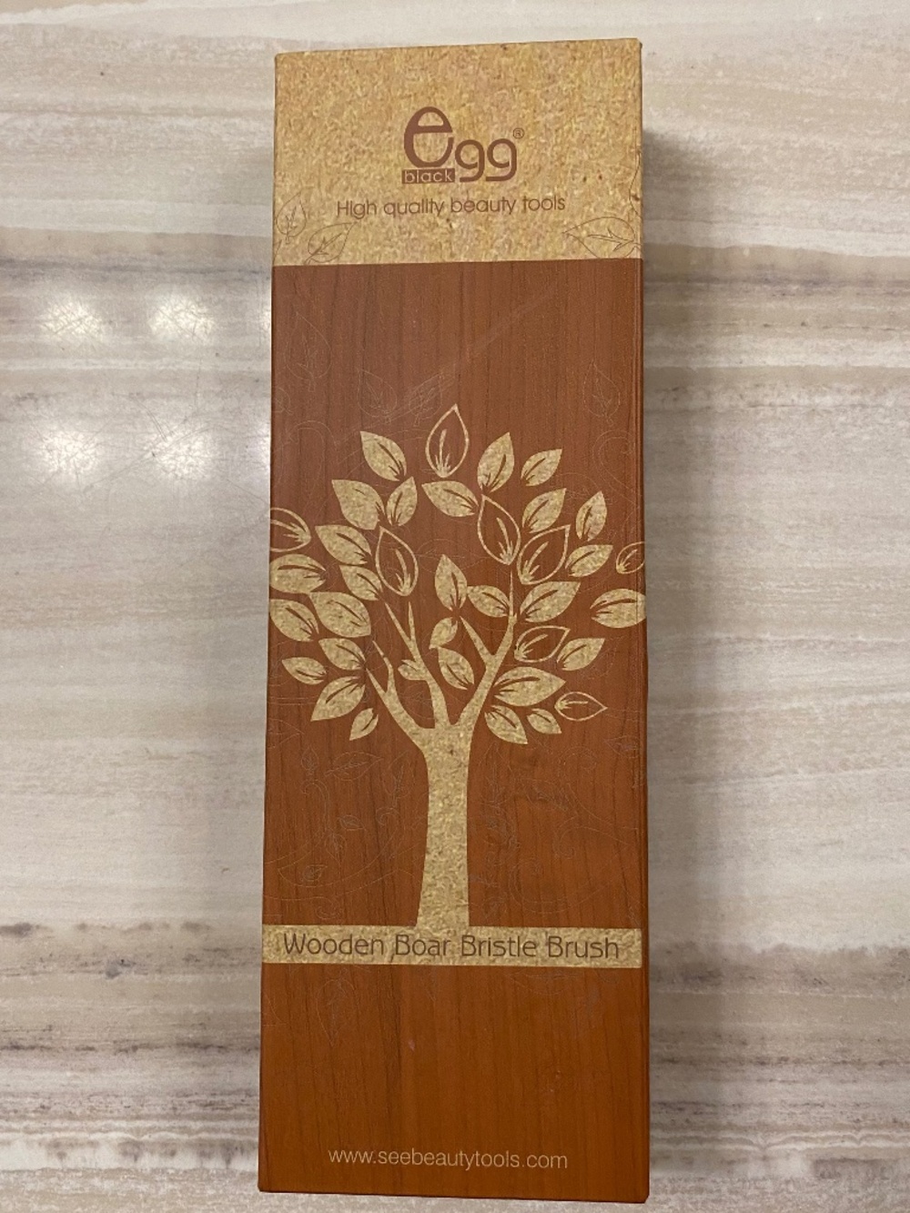 New in box Black Egg Wooden Boar Bristle Hair Brush Set